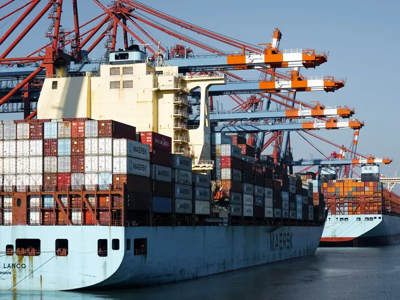 Container ship at a port (representative image)